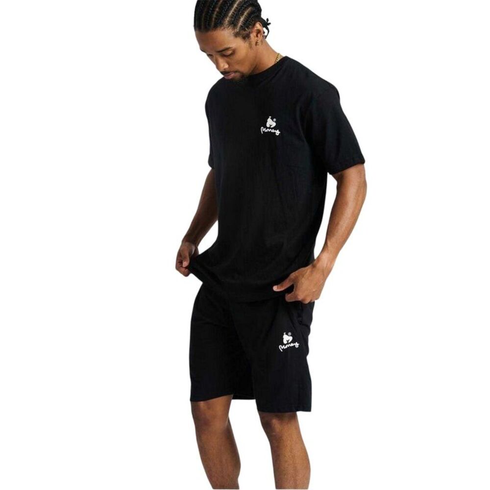 Money Mens Cotton Lounge T-Shirt & Shorts Set / Black